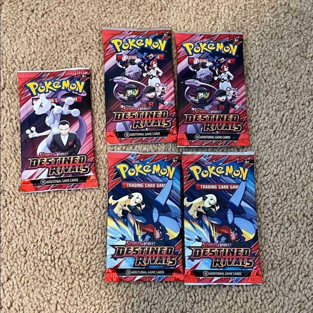 Pokémon TCG Scarlet & Violet Destined Rivals Booster Packs - Red & Blue(5 Pack)